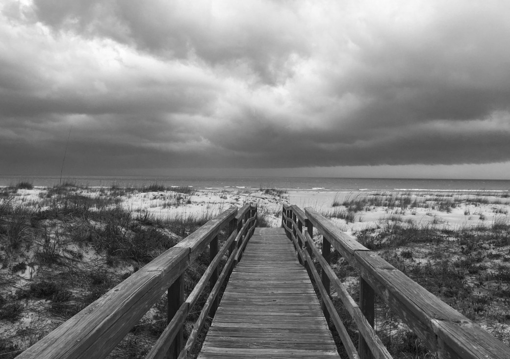 beach ramp black and white